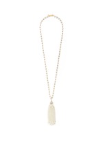 Main View -Click To Enlarge Glass pearl tassel crystal pavé necklace