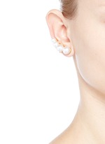 Figure View -Click To Enlarge Glass pearl climber earrings