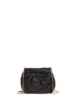 Back View -Click To Enlarge Pearl star chain fringed leather crossbody bag