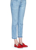 Figure View -Click To Enlarge 'Dalila' crystal pavé owl charm suede loafers