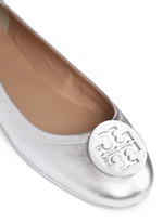 Detail View -Click To Enlarge 'Minnie Travel' metallic leather ballet flats