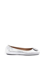 Main View -Click To Enlarge 'Minnie Travel' metallic leather ballet flats