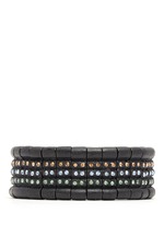 Philippe Audibert&nbsp;Multi-colour 3-row crystal elasticated bracelet