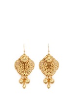 Main View -Click To Enlarge Filigree teardrop leaf drop earrings