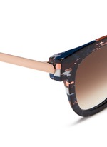 Detail View -Click To Enlarge 'Mondanity' tortoiseshell effect acetate metal temple sunglasses
