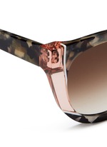 Detail View -Click To Enlarge 'Nevermindy' colourblock shell effect acetate sunglasses
