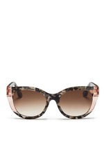 Main View -Click To Enlarge 'Nevermindy' colourblock shell effect acetate sunglasses