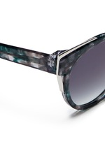 Detail View -Click To Enlarge 'Monogamy' metal corner marbled acetate sunglasses