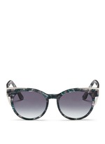 Main View -Click To Enlarge 'Monogamy' metal corner marbled acetate sunglasses