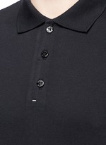 Detail View -Click To Enlarge Raw edge cotton piqué polo shirt