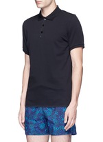 Front View -Click To Enlarge Raw edge cotton piqué polo shirt