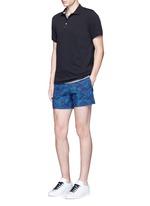 Figure View -Click To Enlarge Raw edge cotton piqué polo shirt