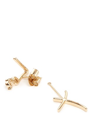 Click To Zoom Stephen Webster - 'Neon Love and Kisses' 18k yellow gold asymmetric earrings