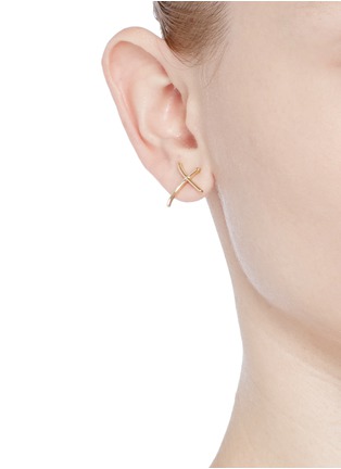 Click To Zoom Stephen Webster - 'Neon Love and Kisses' 18k yellow gold asymmetric earrings