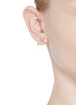 Click To Enlarge 'Neon Love and Kisses' 18k yellow gold asymmetric earrings
