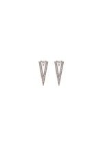Detail View -Click To Enlarge Strass pavé triangle fringe drop earrings