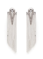 Main View -Click To Enlarge Strass pavé triangle fringe drop earrings