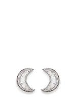 Detail View -Click To Enlarge Strass pavé moon fringe drop earrings