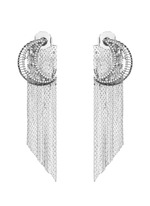 Main View -Click To Enlarge Strass pavé moon fringe drop earrings