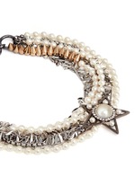Detail View -Click To Enlarge Strass pearl star charm mix chain necklace