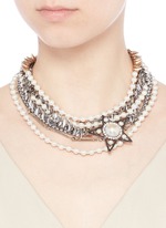 Figure View -Click To Enlarge Strass pearl star charm mix chain necklace