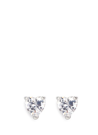 Main View - Click To Enlarge Main View - Click To Enlarge - CZ by Kenneth Jay Lane - Heart cubic zirconia stud earrings