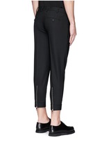 Back View -Click To Enlarge Zip cuff bistretch gabardine cropped pants
