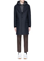 Main View -Click To Enlarge Vest underlay herringbone long wool coat