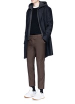 Figure View -Click To Enlarge Vest underlay herringbone long wool coat