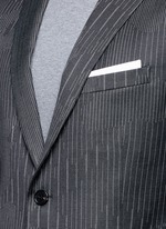 Detail View -Click To Enlarge Slim fit camouflage pinstripe blazer