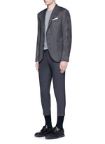 Figure View -Click To Enlarge Slim fit camouflage pinstripe blazer