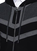 Detail View -Click To Enlarge Panelled bonded jersey zip hoodie