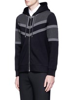 Front View -Click To Enlarge Panelled bonded jersey zip hoodie