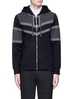 Main View -Click To Enlarge Panelled bonded jersey zip hoodie