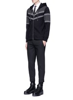 Figure View -Click To Enlarge Panelled bonded jersey zip hoodie
