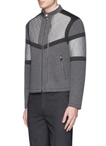 Front View -Click To Enlarge Bonded jersey biker jacket