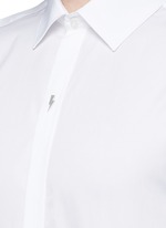 Detail View -Click To Enlarge Thunderbolt pin tuxedo shirt
