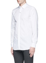 Front View -Click To Enlarge Thunderbolt pin tuxedo shirt