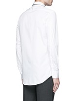 Back View -Click To Enlarge Thunderbolt pin faux leather tie tuxedo shirt