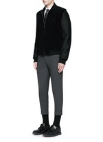 Figure View -Click To Enlarge Thunderbolt pin faux leather tie tuxedo shirt