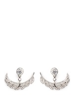Main View -Click To Enlarge Crystal pavé leaf jacket earrings