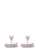 Main View -Click To Enlarge Crystal pavé arrow jacket earrings