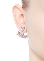 Figure View -Click To Enlarge Crystal pavé arrow jacket earrings