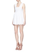 Figure View -Click To Enlarge 'Vanuatu' dot cloqué knit babydoll dress
