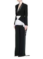 Front View -Click To Enlarge Satin lapel penguin suiting jacket