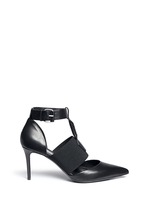 Main View -Click To Enlarge Caged elastic band leather pumps
