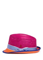 Figure View -Click To Enlarge 'Trilby Aero' colourblock straw Panama hat