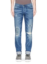 Detail View -Click To Enlarge 'M5' distressed slim fit jeans