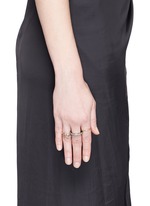 Detail View -Click To Enlarge 'Scorpio' diamond 18k rose gold silver four link ring