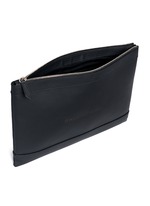Detail View -Click To Enlarge 'Navy Clip' medium perforated logo leather zip pouch